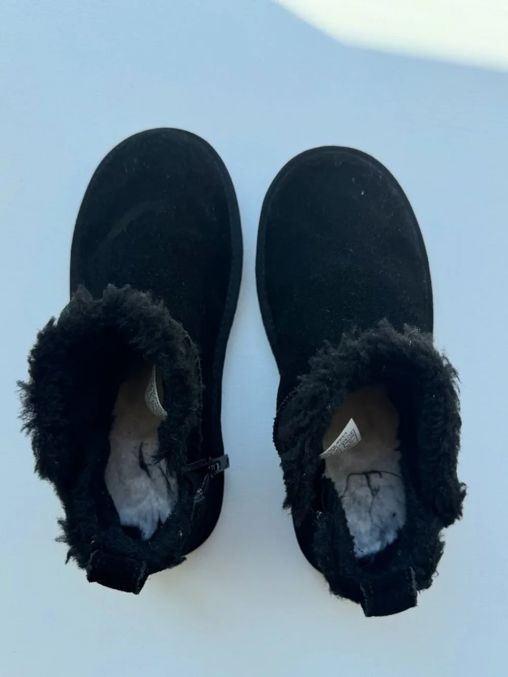 Koolaburra by UGG Kids Koola Ultra Mini Black Suede Winter Boots Size 2 Zipper